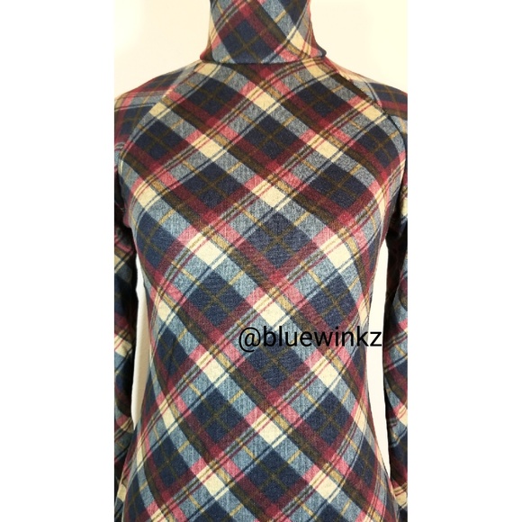 Plaid Long Sleeve Turtleneck Dress - Picture 7 of 8